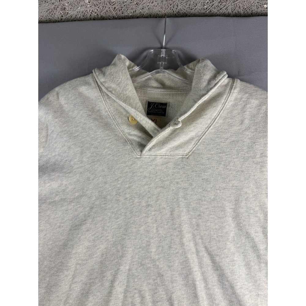 J. Crew Vintage Fleece Shawl Collar Sweatshirt Mens XL Grey - Picture 2 of 6